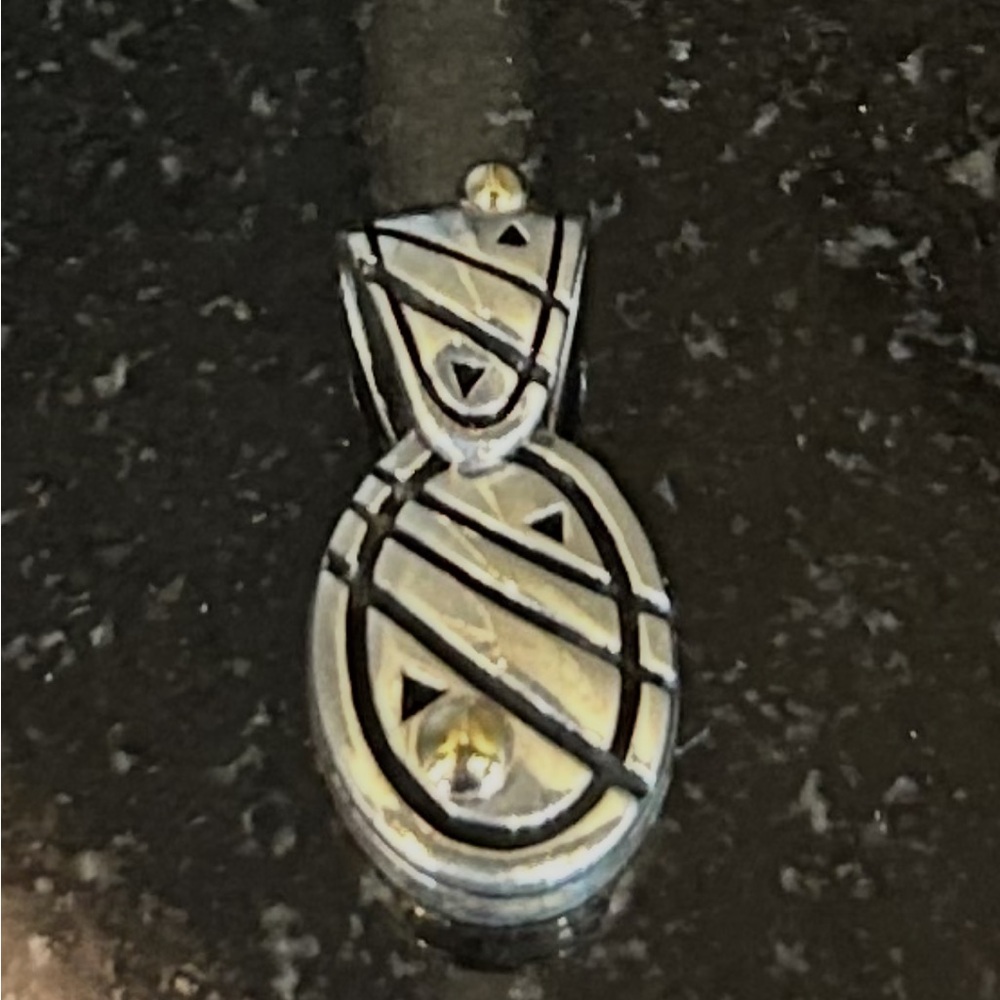 Modern Silver and Gold Geometric Necklace